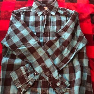 Blue & Black Buffalo Plaid “Flannel” Shirt